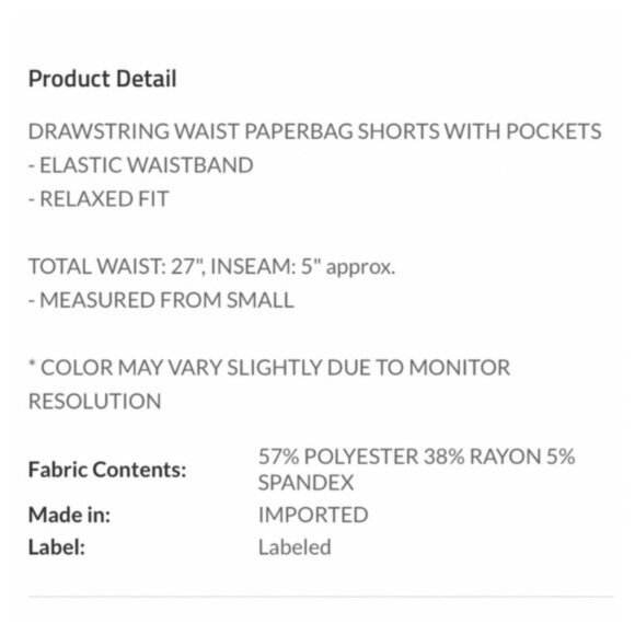 Zenana Sage Green Paper Bag Shorts - Picture 3 of 5